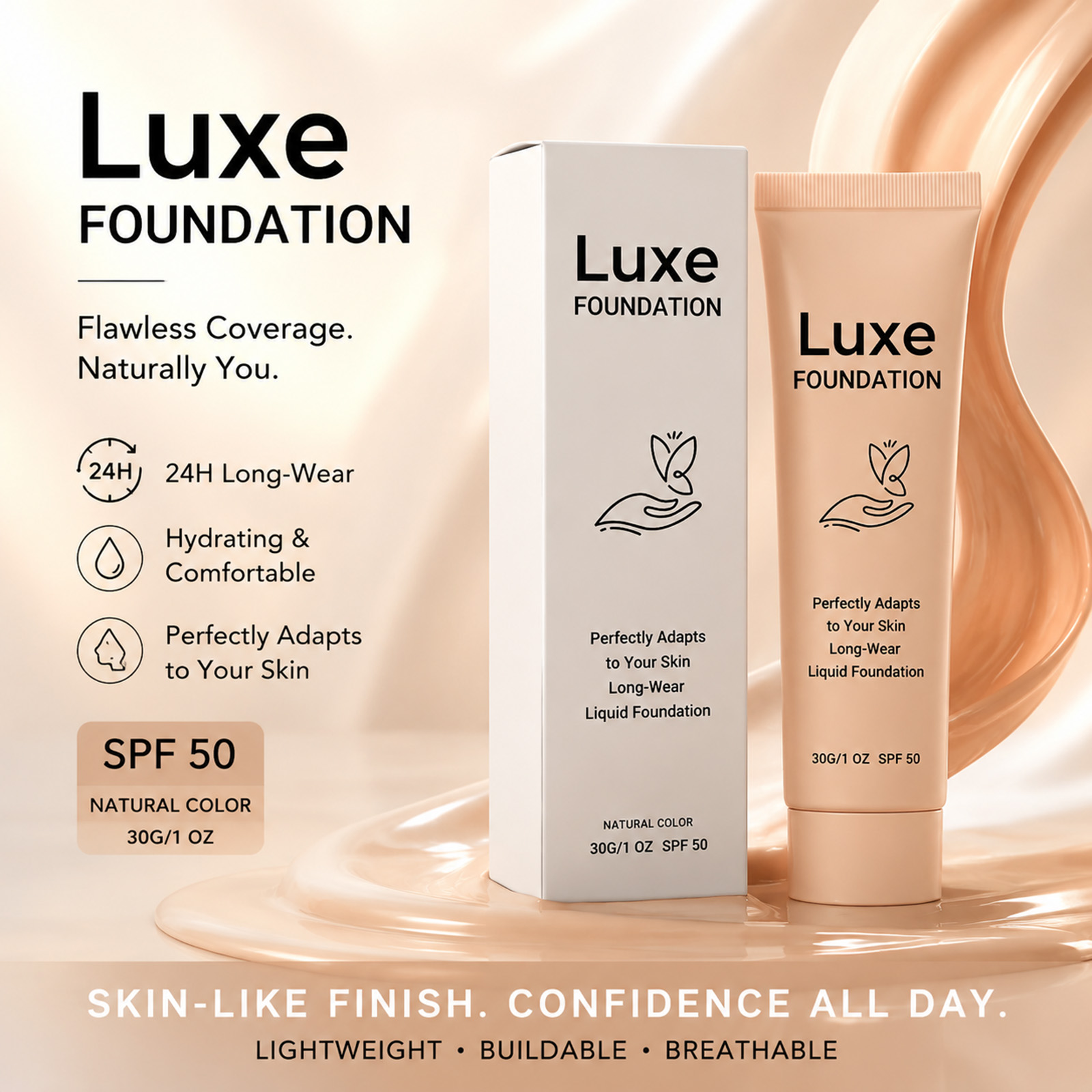 Face Moisturizer Spf - Base de Maquiagem com FPS 50+