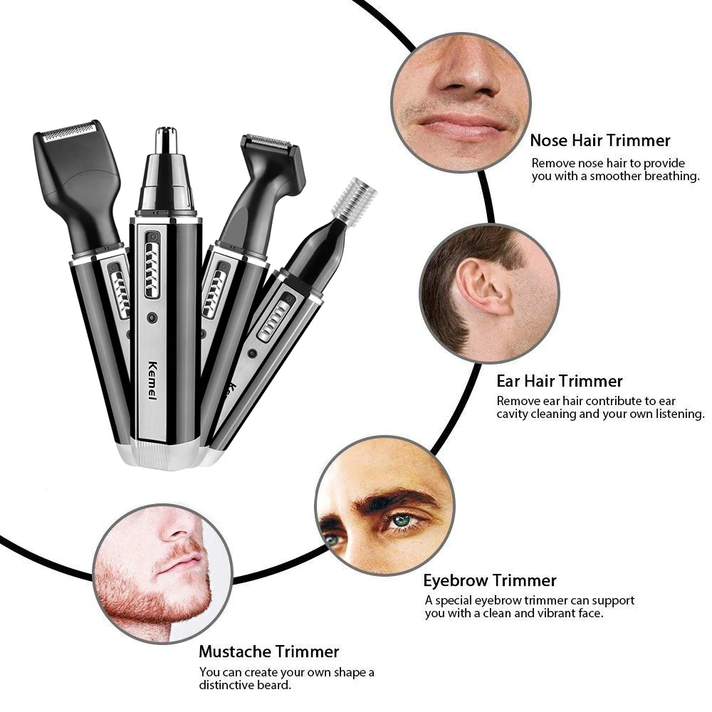 Kemei recarregável elétrico tu - Men'S Grooming Facial avaliação e preço